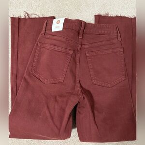 Just Black Women's Burgundy Straight Leg Jeans